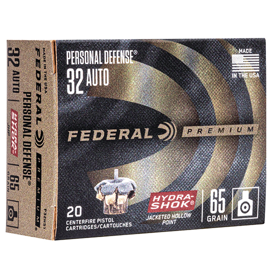 FED PREMIUM 32ACP 65GR HI-SHOK JHP 20/25 - Ammunition